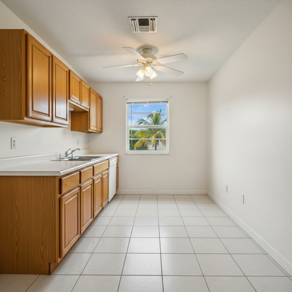 After: Fully restored living room in a Boca Raton Florida home
